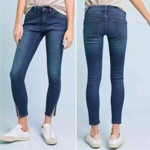 Anthropologie Pilcro Mid Rise Skinny Ankle Jeans Size 30 Blue Stretch